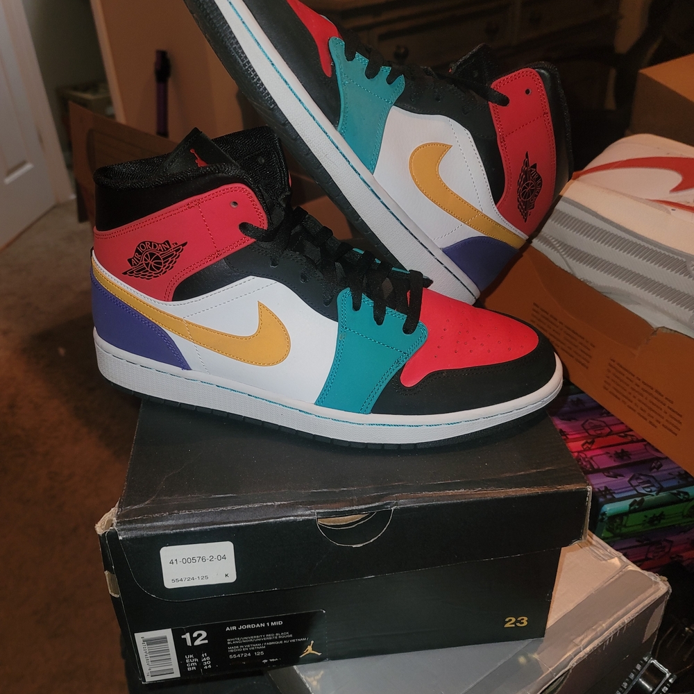 Air Jordan 1 Mid Multicolor Size 12